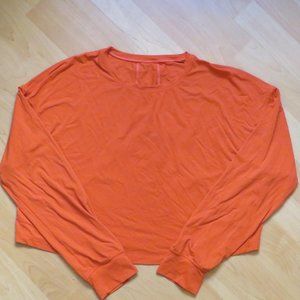 Lululemon Orange Abrasion-Resistant Training Long-Sleeve Shirt